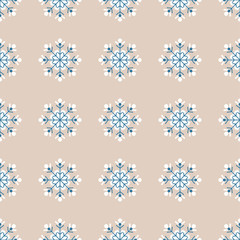 Christmas snowflakes seamless background. 