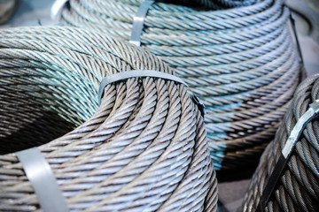 Coils of steel cable.