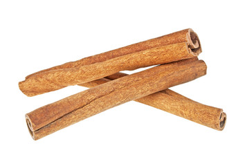 Cinnamon sticks isolated on white background