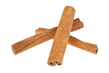 Cinnamon sticks isolated on white background