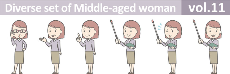 Diverse set of middle-aged woman , EPS10 vector format vol.11