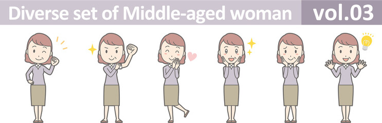 Diverse set of middle-aged woman , EPS10 vector format vol.03