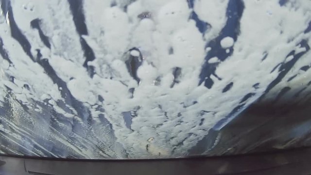 Inside of an automatic car wash
