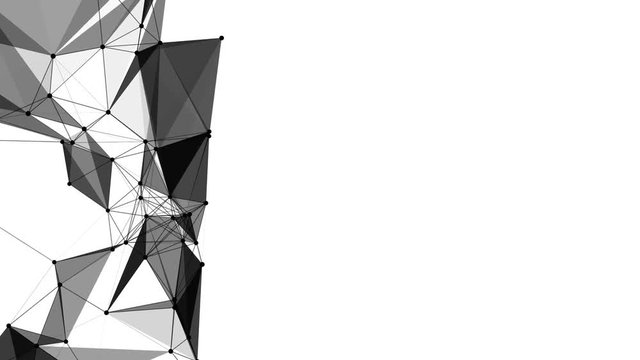 Loopable abstract technology plexus stylish dynamic digital background. Geometrical shape with triangle particles futuristic wallpaper.