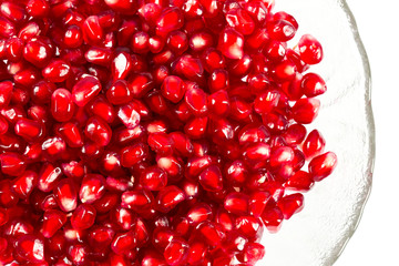 pomegranate seeds isolated on white