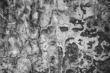 Rideaux occultants Vieux mur texturé sale Grunge black cracks on white paint texture.