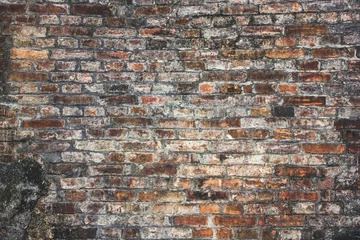 Crédence de cuisine en verre imprimé Mur de briques Grunge red dirty brick wall underground texture.