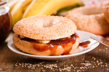 Sesame bagels. 