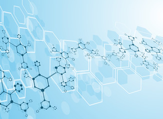 Obraz premium Abstract background medical substance and molecules.