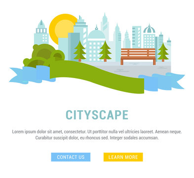 Website Banner and Landing Page Cityscape
