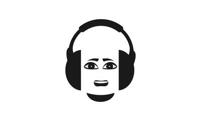 Realistic black Headphones. Vector Illustration Isolated on White Background