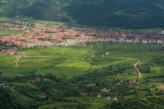 Another View of the City of Zarnesti (Brasov, Romania) 