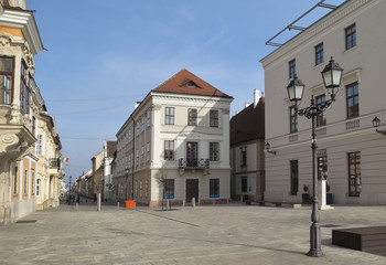 Fototapeta na wymiar Szechenyi ter square in Gyor town in Hungary