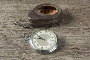 old clocks on old table