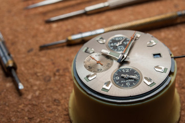 Detail of watch machinery.