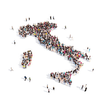people group shape map Italy