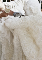  Sculptor makes a sculpture of stone