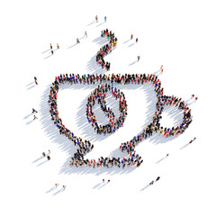 cup of coffee cup of tea people 3d