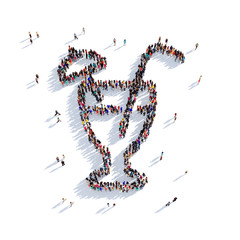 glass cocktail people 3d