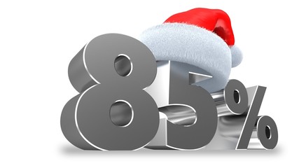 3d illustration of 85 discount over white background
