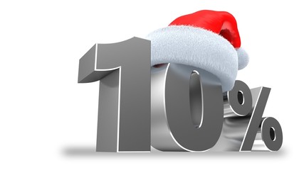 3d illustration of 10 discount over white background