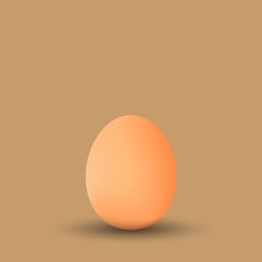 Realistic chicken egg on background