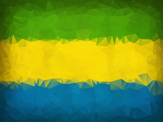 Gabon flag low polygon