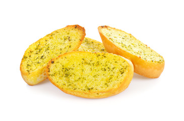 garlic bread against white background