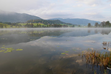 Morgennebel am Putterersee, Steiermark