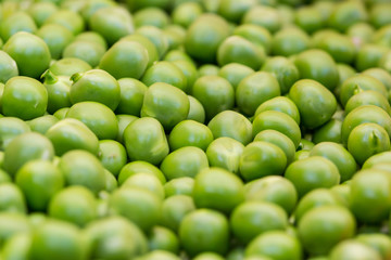 Macro of natural and healthy green peas