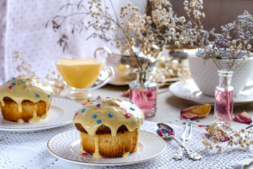Afternoon tea with muffins