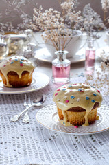 Afternoon tea with muffins