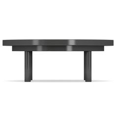 Black Round Table. 3D render isolated on white. Platform or Stand Illustration. Template for Object Presentation.