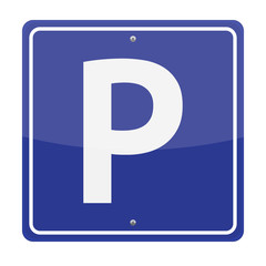 Parking traffic sign isolated on white background
