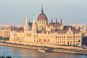 Fototapeta na wymiar panoramic views to budapest parliament, hungary