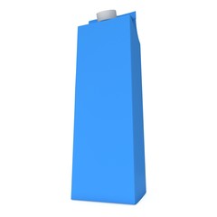 Milk or juice box with lid. Retail package mockup. 3d render illustration isolated on white.