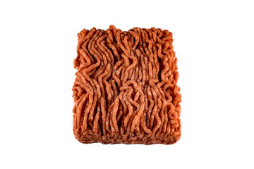 minced meat on white background