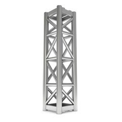 Steel truss girder element. 3d render isolated on white
