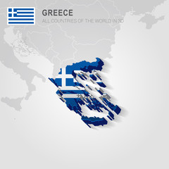 Greece and neighboring countries. Europe administrative map.