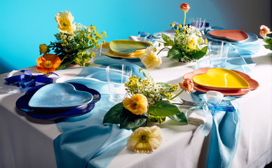 Romantic dinner table