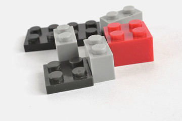 Fototapeta premium Plastic interlocking toy blocks