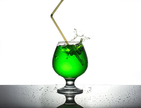 Beverage from estragon on white