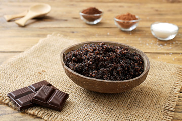 maschera esfoliante trattamenti per copro e viso con aroma di cioccolato, 