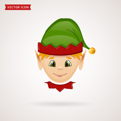 Christmas elf icon. Vector symbol.