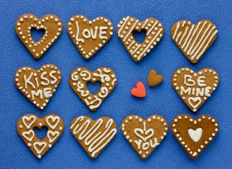 Decorated cookies on Valentine's Day