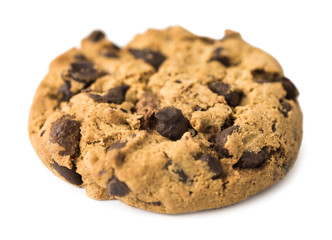 Chocolate Chip Cookie Isolated on White Background