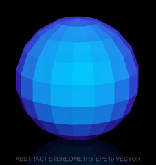 Abstract stereometry: low poly Blue Sphere. EPS 10, vector.