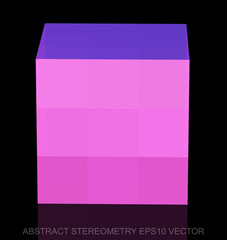 Abstract stereometry: low poly Pink Cube. EPS 10, vector.