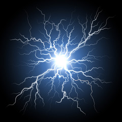 Human nerve or neural cells system, lightning flash light
