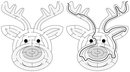 Obraz na płótnie Canvas Easy reindeer maze
